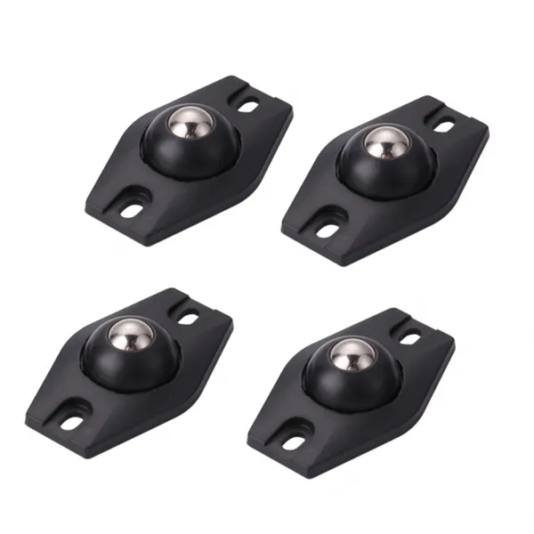 4pcs 캐스터 풀리 360 학위 범용 휠 저잡음 보관함 롤러 스테인레스 스틸 플라스틱, 02 Black