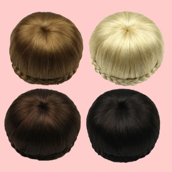 Themins 더민스 릴리안 업스타일 가발 똥가발 당고머리 한복머리스타일 승무원 가채 1개 브라운