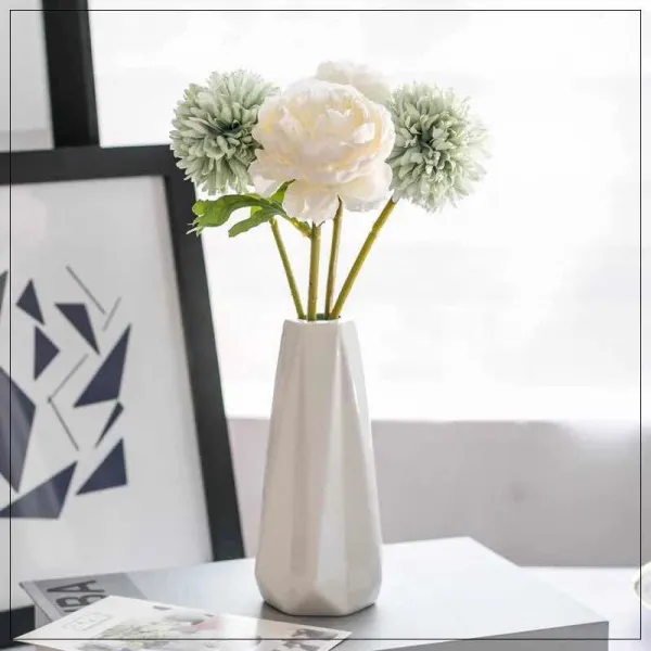 km22 꽃병인테리어소품 화병장식품 스윗 인조 모조꽃 거실 식탁 비닐 플라스틱 명주실 꽃술, 모란 화이바 2수국난 2