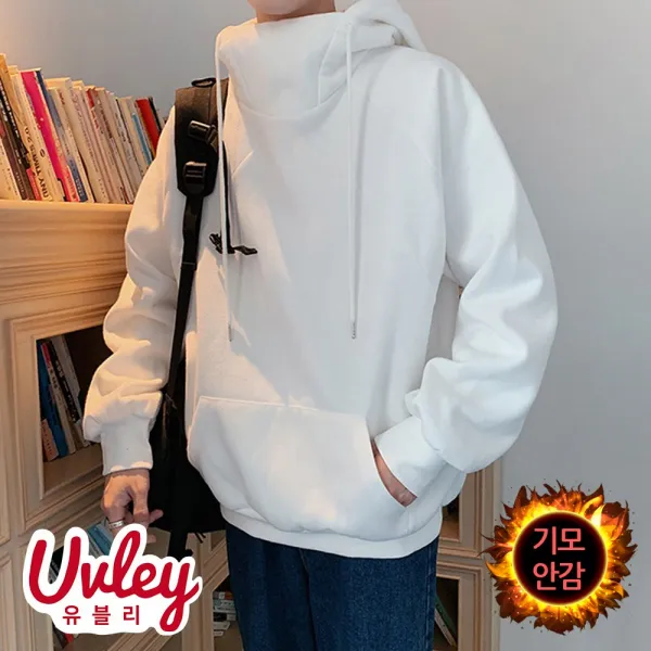 유블리 남성 데일리룩 레이어드룩 겨울후드티 따뜻한 안감기모 파스텔톤 M~5XL 사이즈 프린팅후드티 캐시미어 폴라후드티 목폴라 반폴라 박시핏 루즈핏 남여공용 기모 후드 티셔츠 UV089HJ 후드티