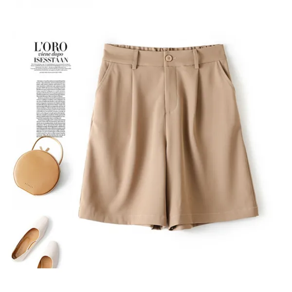 5부바지 찰랑찰랑 쉬폰 하이 층계 화물 슬림핏 다리 손질을 함 형 빅진 와이드 루즈핏 캐주얼 정장 하프 3303479405