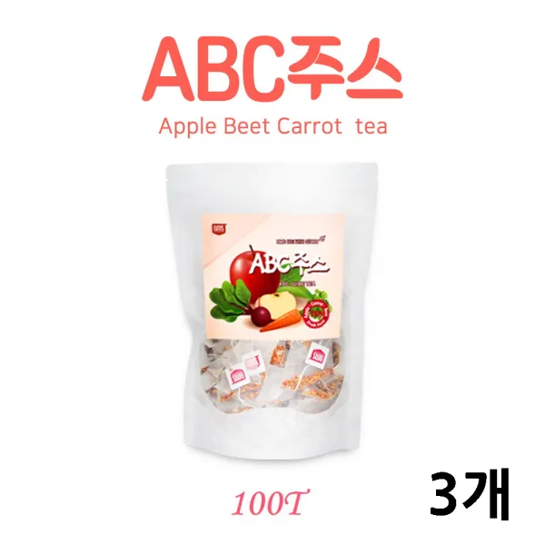 BMS abc주스 분말 가루 티백 에비씨쥬스 사과 레드비트 당근 물 워터 티 국내산 체지방 뱃살 효과, 3개, 150g
