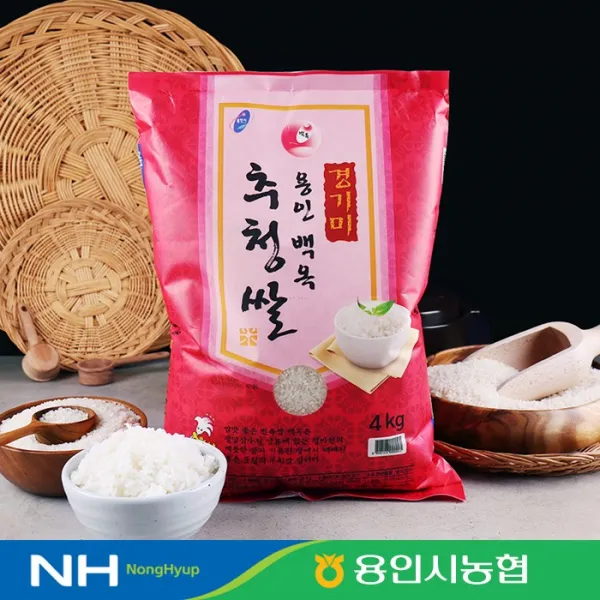 [2019년산] 용인 백옥 추청쌀 4kg, 단품