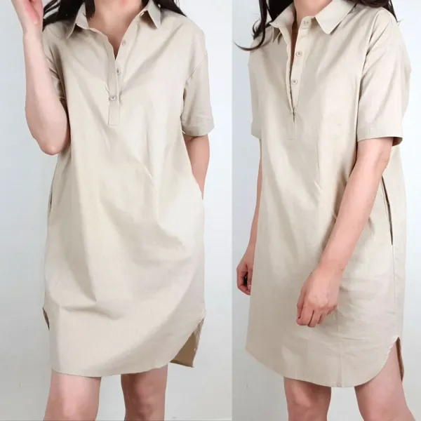 지나블리스 무료 반품 카라 단추 원피스 2006071