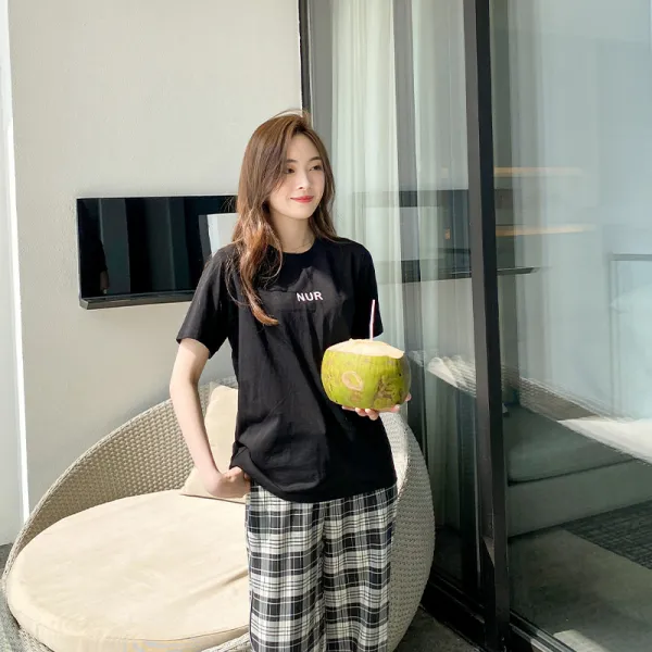 순면티셔츠 열아 LIERKISS 뛰어다니다 T멀티 이니셜 플라워 프린팅 캐쥬얼 배기 01TXH001 2467559871
