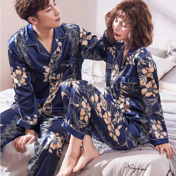 스텔라2 실크 커플잠옷 실내복 캐주얼s04