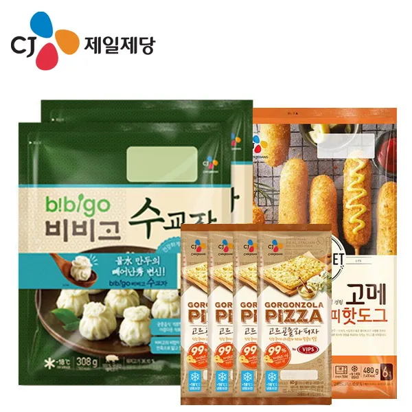 CJ제일제당 고메 핫도그 비비고수교자 2개 고르곤졸라 4/냉동 간편조리핫도그, 단일상품