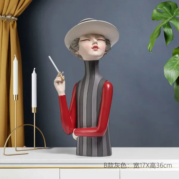 노르딕 가볍게 사치한 소녀 장식품 TV거실장 생일 선물 현관 침실 실내 진열함 액세서리, 담뱃값 타바스그레이