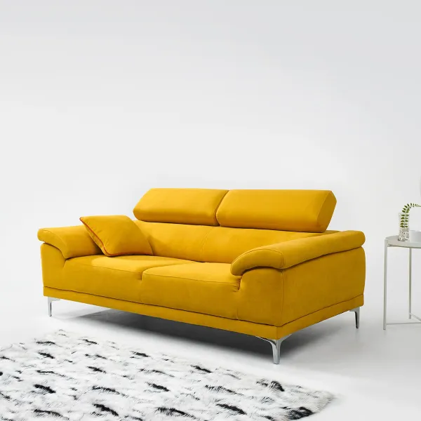 더브라운 루뜨 아쿠아텍스 틸팅헤드 3인용 소파 원룸소파 3인소파 옐로우