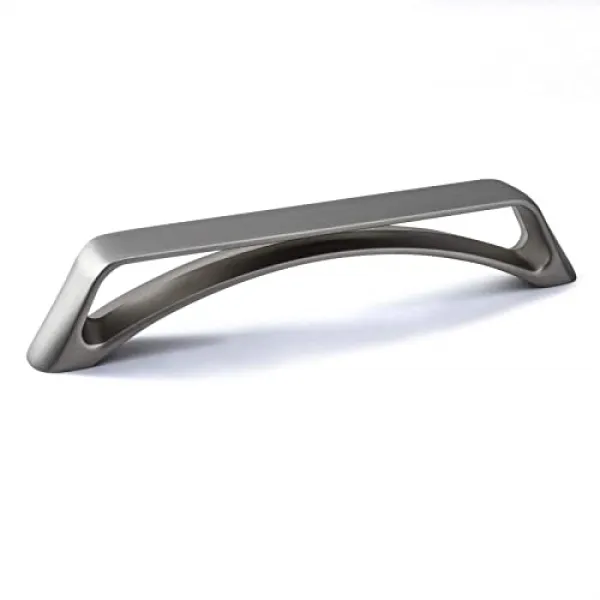 NMT 6 팩 아치 브러시 니켈 캐비닛은 단순성을 끌어 당깁니다. [6 Pack- 5.04''Hole Center] - P073808H26SLPB5, 6 Pack- 5.04''Hole Center
