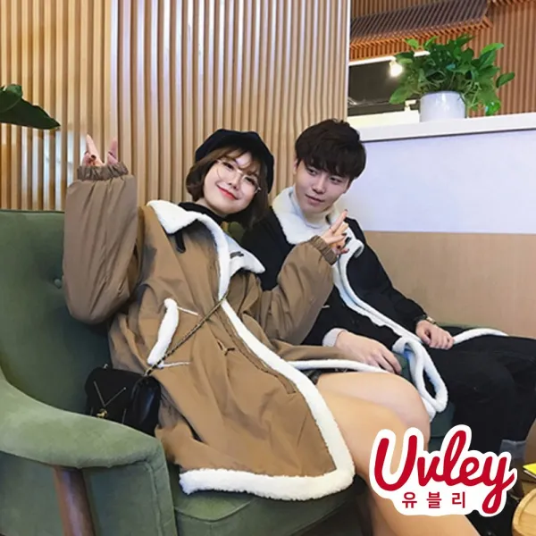 유블리 남성 겨울 롱코트 누빔코트 양털코트 데이트룩 커플룩 블랙롱코트 선물하기 좋은 코트 학생코트 (UV2118004JH) 므낭