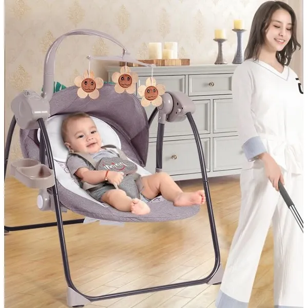 sw 스마트 아기 전동 바운서 흔들 침대 아기요람 NEW, 그린