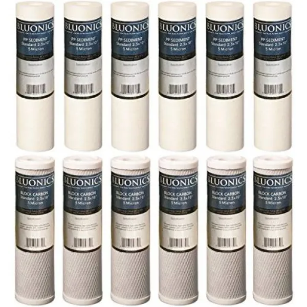 12 개의 총 Bluonics 필터로 구성된 2.5 x 10 침전물 및 CTO 카본 블록 교체