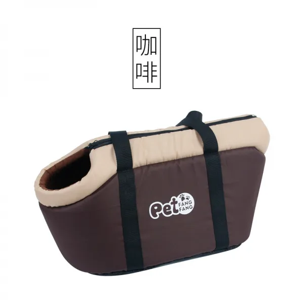 애완동물 펫 외출함 숄더 크로스다 배기 방지 뛰어나가다 지퍼 휴대 고양이 강아지 겨울 가을 보온, 커피