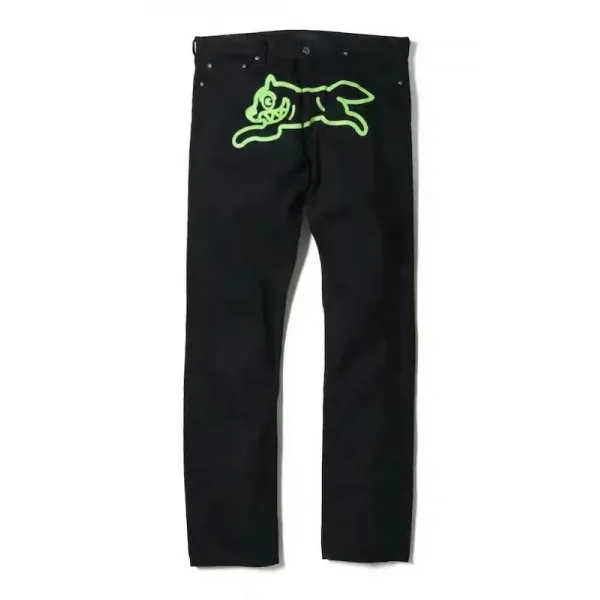 헬쏭 에서 오다 스트릿 BBC 원 년 나그네 그린 자수 플라워 프린트 일자 카고바지 VIBE 고가 캐쥬얼 남자