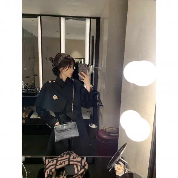 여자캐시미어롱코트 신선 코트 ~ 양모 양면모직 케이프 탈부착가능 정교한 제격에 맞다 우수상품 맛 !