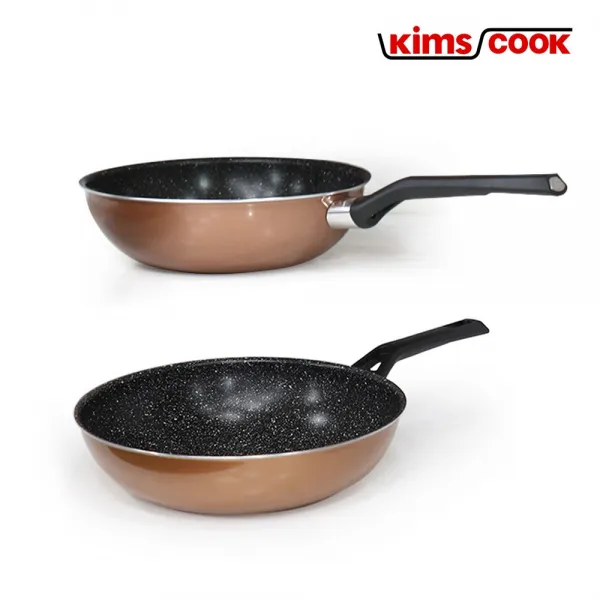 킴스쿡 이지쿡 가스레인지용 28cm 궁중팬 웍 볶음팬 골드