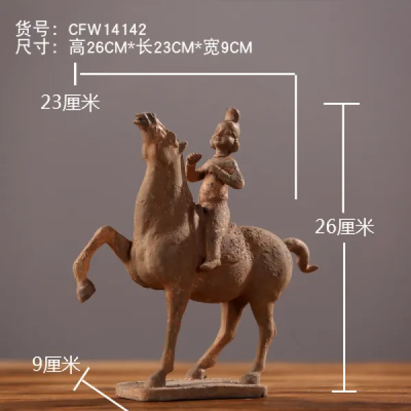 중국식 라이크 토우 공단원 길옛적 상의함 캐릭터 진열 장식품 서역마상대 사무실 빈티지 받침대 술장 Cfw14142