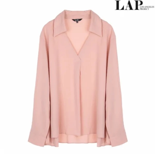 LAP 랩(LAP) 오픈넥 루즈핏 블라우스 AH2WB362_PI_X4G2