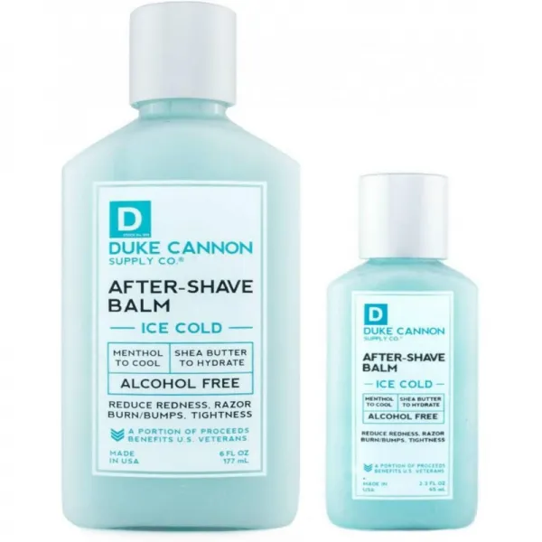 듀크 캐논 아이스 콜드 애프터 셰 이브 밤 번들 2.3oz + 6oz - 적색 면도칼 불알 알콜 프리를 감소시, 1