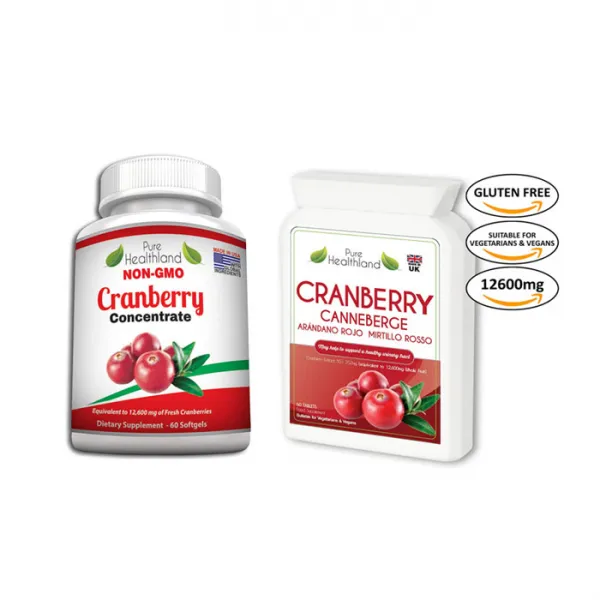 Pure Healthland 퓨어헬스랜드 크랜베리 방광영양제 60정 2종, 1. Cranberry Softgel Us