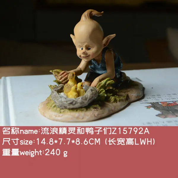 샤드 독창적 요정 진열 장식품 인물피규어 사무실 그테이블 친구 남자맨 일 선물 떠돌이 요정 와 오리들 떠돌이 요정