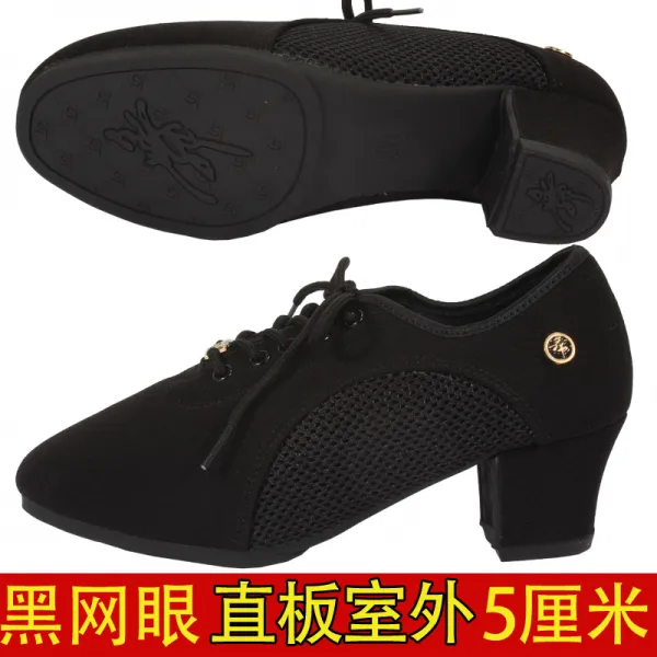 철&미의store 라틴 성년 뛰다 소프트 밑창 수병무 수련화 옥스포드 천교우, 37, 블랙 옥스포드 천 메쉬 실외 곧다 5