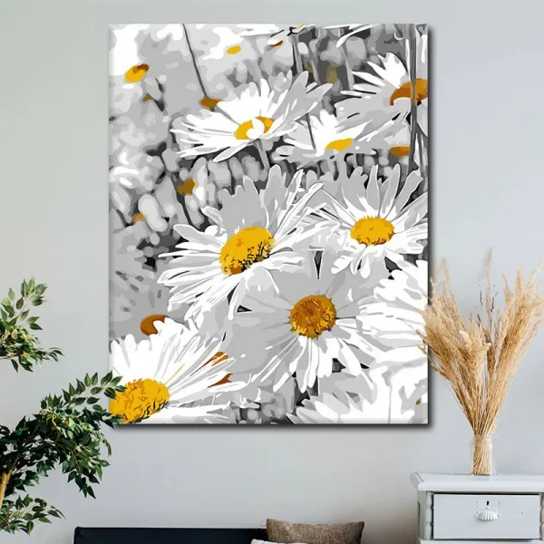 HY diy 디지털 유채화 핸드메이드 수채화 국화자제 채색화 걸개그림 유화 BSZJ D5A25 05, 50*65CM