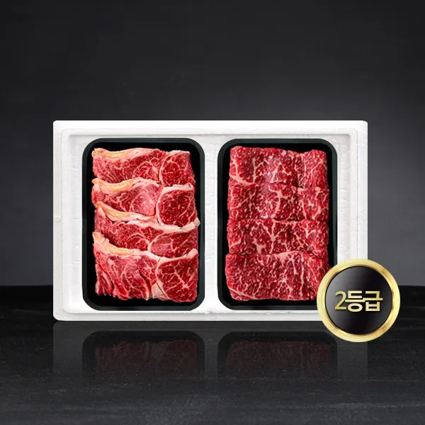 [광주축협 무등골한우] 구이세트 9호 1kg (등심 채끝 각 500g / 2등급), 상세 설명 참조