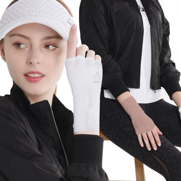 아리체 오른손등 토시 자외선차단 골프 필드 라운딩 UV 남녀공용, 화이트