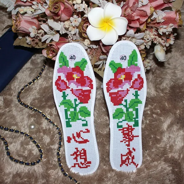 라온상점 전 순면 코튼 수곧자수 깔창 남자 정격 정확 바늘구멍 반제품