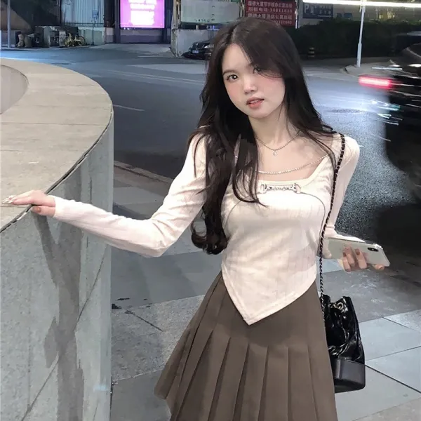 가을과 겨울 재킷에 봄 짧은 소매 긴 소매 바닥 셔츠