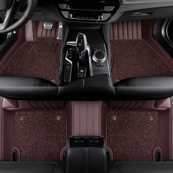 BMW 뉴3시리즈 5시리즈 740li 소가죽 코일 차량용 매트 카매트, B.브라운 캐시미어라이크—이중형