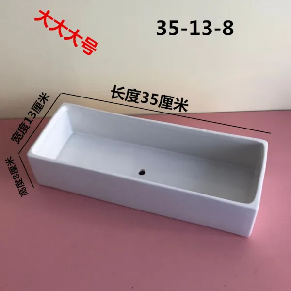 어반30 엔틱 다육이 도자기 화분 다육식물대호분녹식정방형 화기로고정제백색, 35-13-8화이트장방