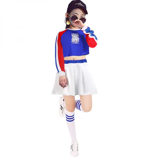 치어리딩 퍼포먼스 운동회 개막식 공연복 중소 학생 긴 소매 치어리더 댄스 옷