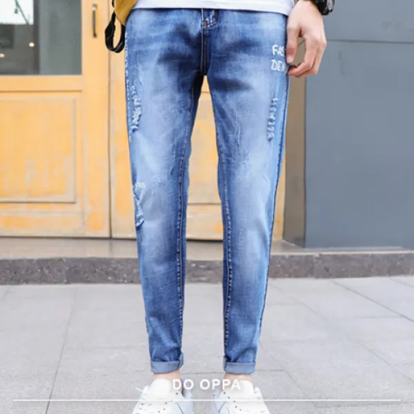 도오빠 남성 청바지 남자 데님 스타일리쉬 트렌드 패션 캐주얼 팬츠