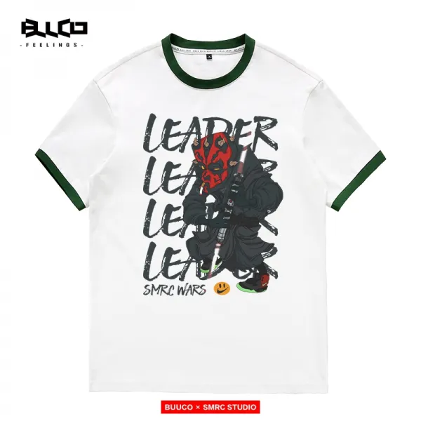 프린트 플라워 참을성 있는 사람을 싫어하다 가면 프린팅 반팔 남자 트렌드 개성 와이드 루즈핏 케주얼티셔츠 1751582875