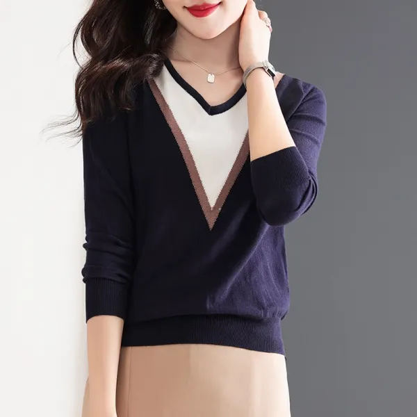 브이넥 ADHEPBURN 나는 무섭다 눈빛 섞이다 웃다 가을 숏 여자스웨터코디 상의 2934138218