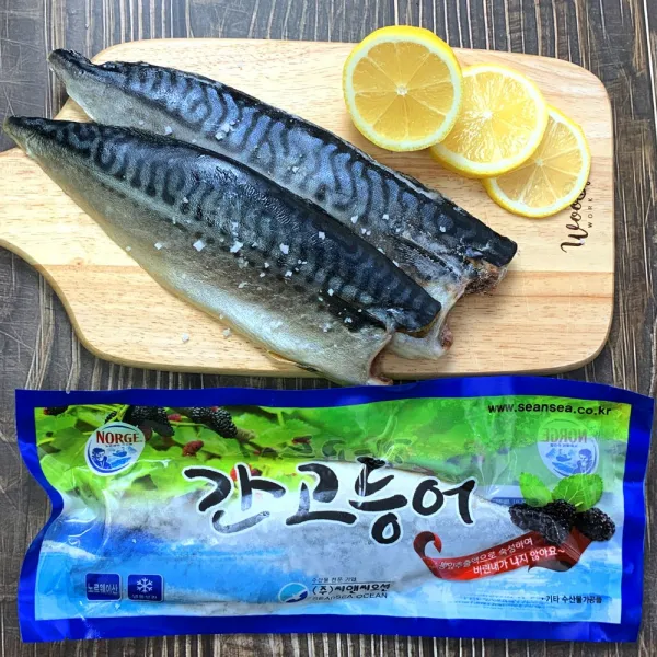 뽕잎에 숙성한 노르웨이 손질 간고등어 25cm내외 X 5팩