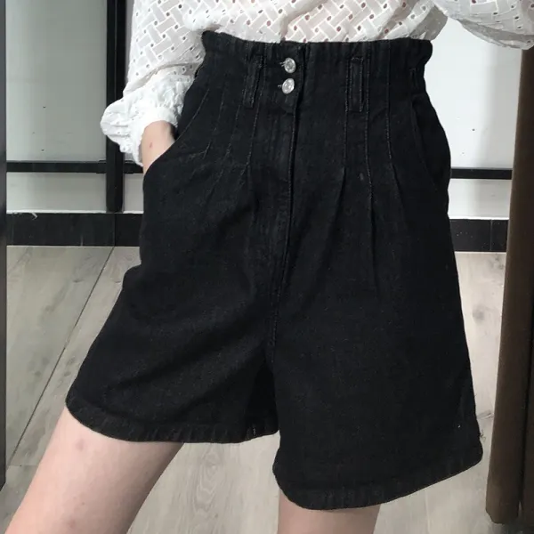 하오타오 데님반바지 식체 가게 스페인 스타일 반 밴딩 롤업 턴업 여성