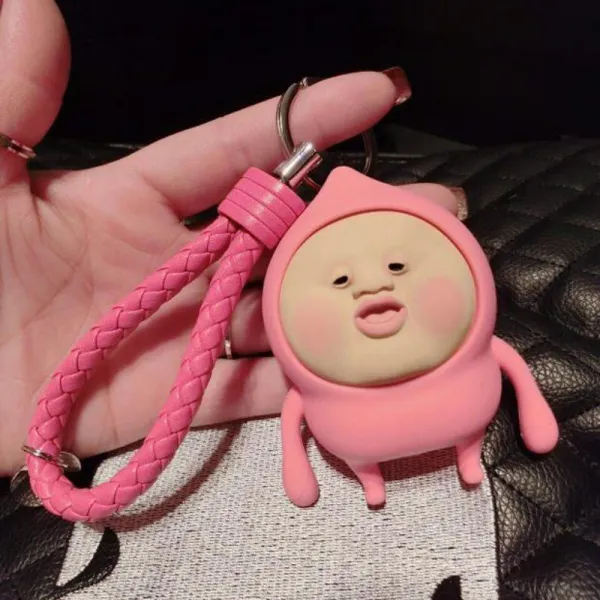 복숭아 키홀더 딱지 주머니 주머니 요정 농장에서는 장식품의 호주머니에 다홍색 BV 호두 열쇠고리를 걸었다, 단일상품