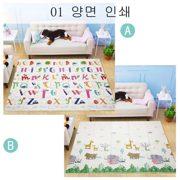 뉴타임즈7 유아놀이방매트 파베드받침은 두텁게하고 유아기 거실 파트는 접을 수 있어 아이들 접을 때 아이 냄새가 나지 않게 할 수 있다 XT13 A10, 01 양면 인쇄