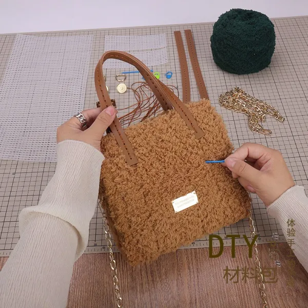 도담스토리 핸드메이드 라탄 현아한 같은스타일 손뜨개질 DIY 재료 도급 맡다 트윈 여자 친구 선물 자체제작가방, 씰브라운 씰브라운 재료 가방  교정