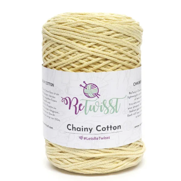 삼남뜨개실 리트위스트 체이니코튼 250g 10+1 면사 면실 혼방실 가방실 사계절실, ReTwisst Chainy Cotton, 10 소프트 옐로우