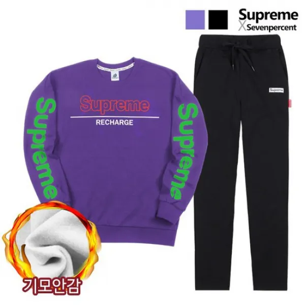 [세븐퍼센트x슈프림] 기모 맨투맨 SET 리챠슈프림