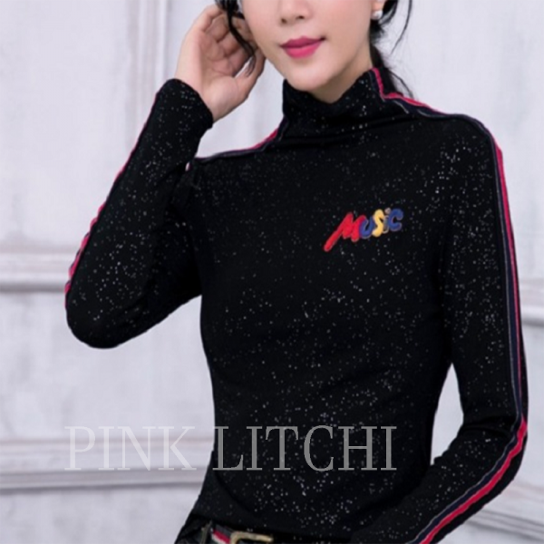 PANDA PINK LITCHI 여성 폴라넥 긴팔 티셔츠 슬림핏 캐주얼 기본티 가을신상 SepQXL27yhy1029su4+사은품 증정
