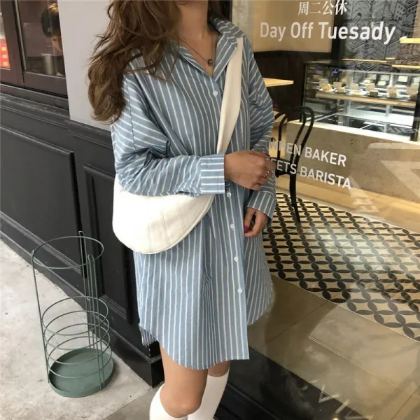 Kirahosi 셔츠원피스 공항패션 여성 대학생 데일리룩 95호+ 덧신 증정 Pj0j7rg