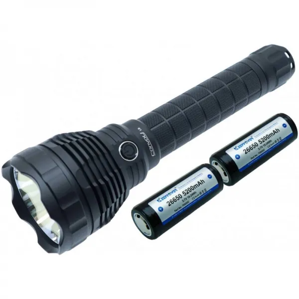 전술 손전등 4 300 루멘 크리어 XHP70.2 LED 쿨 화이트 6500K와 호송 L6-2x Keeppower 26650 배터리-손