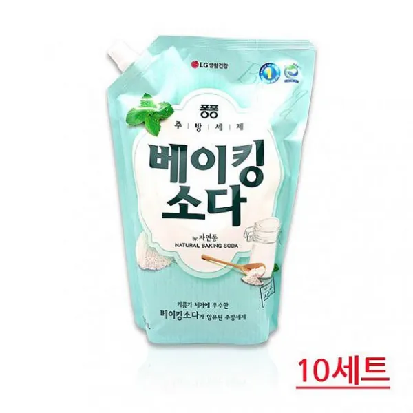 정배마트 퐁퐁 베이킹소다 1200ml 리필 10세트 1box 천연성분포함세제 1