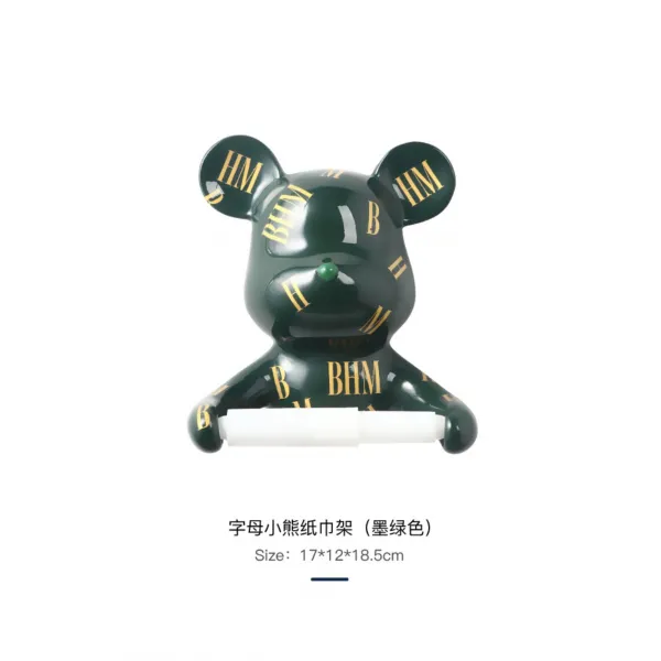 벽걸이 화장지 롤 선반 인테리어 BEIHANMEI, 폭력적인 곰 롤-그린개